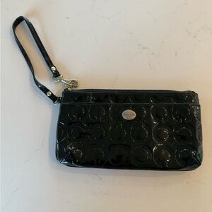 Coach Black Patent Leather Wristlet